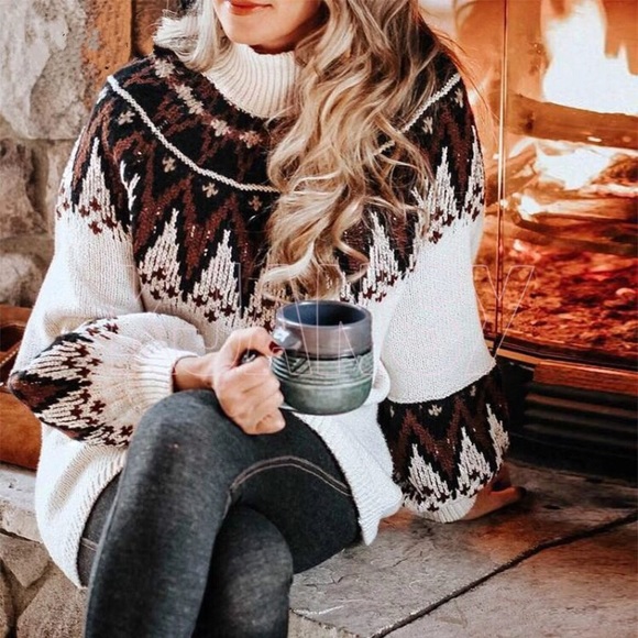 KJANSY Dresses & Skirts - Fair Isle Nordic Sweater Dress